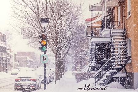 Carte postale de Montréal sous la neige